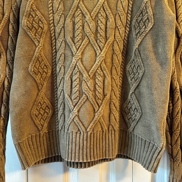 SER.O.YA Liam Cable Knit Sweater in Tan Acid Wash sz S - Picture 5 of 15
